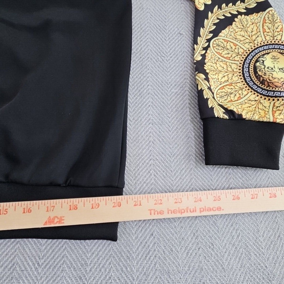 Stacy Adams Baroque Designer Style Full Zip Hoodie Size Large Luxury Y2K Luxe - Picture 13 of 16